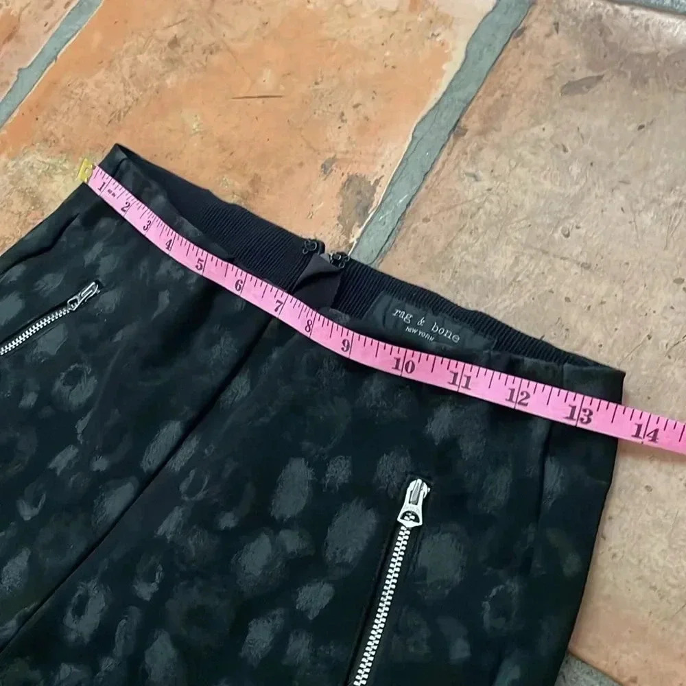 Rag & Bone Simone Leopard Print Black Pant Size 4 MSRP$325 Rag and Bone - Picture 8 of 12